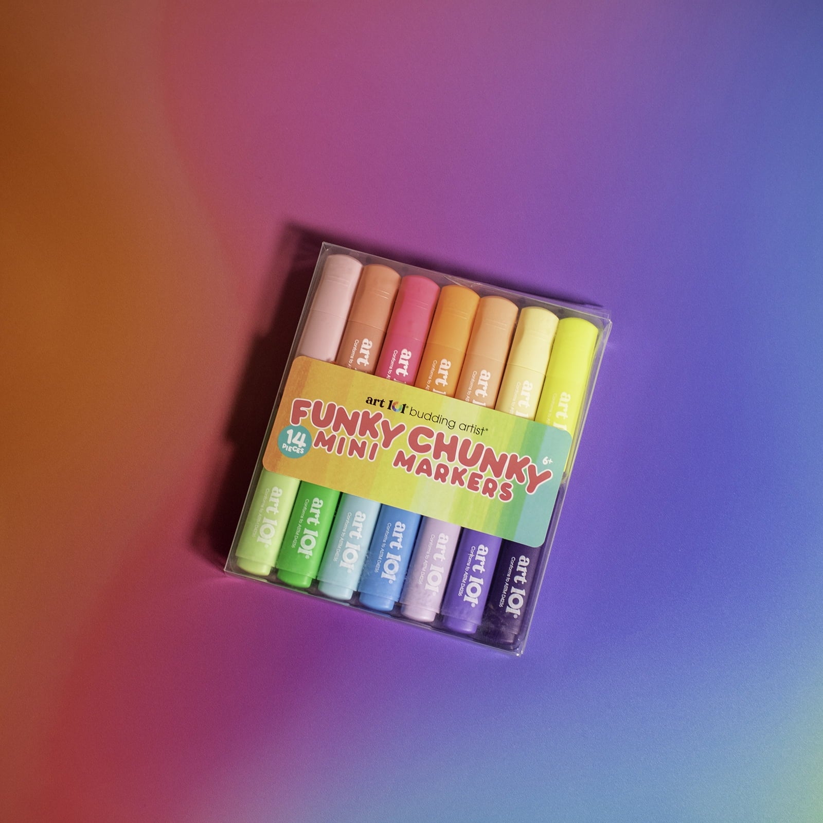 Art 101 Creative Tools Funky Chunky Mini Markers, Coloring Set for Children to Adults