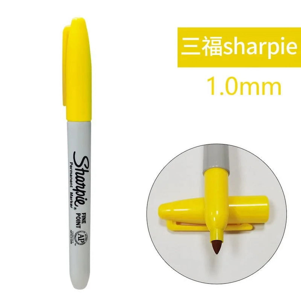 11 Colors Sharpie Paint Marker Waterproof Fine Point 1mm Permanent Art Dust-free Marker Pen Creative Doodling Writing Stationery yellow