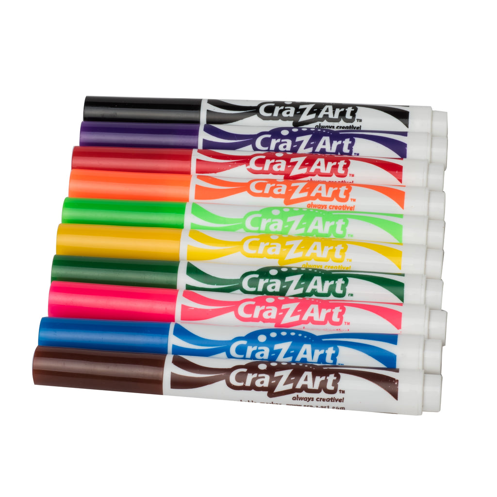 Cra-Z-Art Classic Multicolor Broad Line Washable Markers, 10 Count, School Supplies