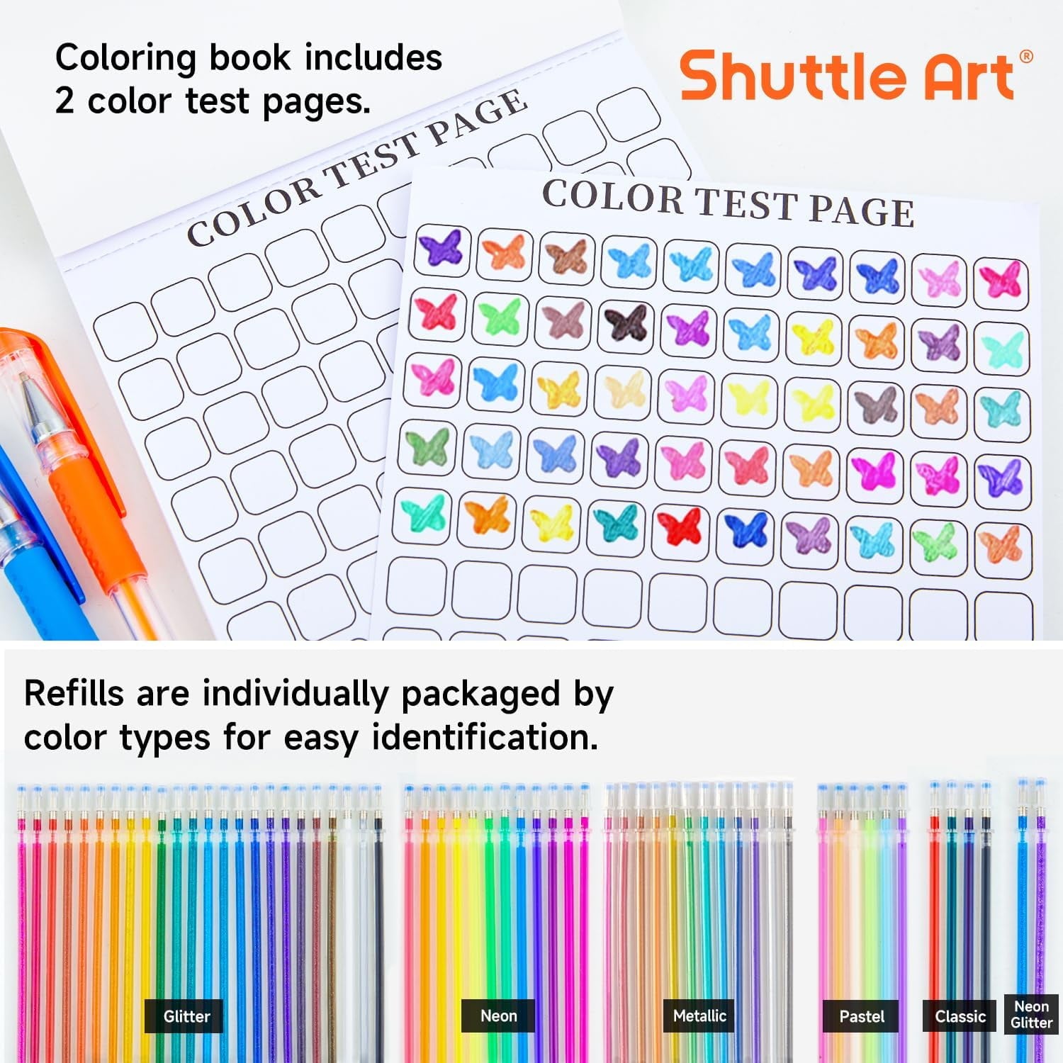 Shuttle Art Gel Pens, 120 Pack Gel Pen Set Packed in a Box, 60 Unique Colors with 60 Refills for Adults Coloring Books Drawing Doodling Crafts Scrapbooking Journaling