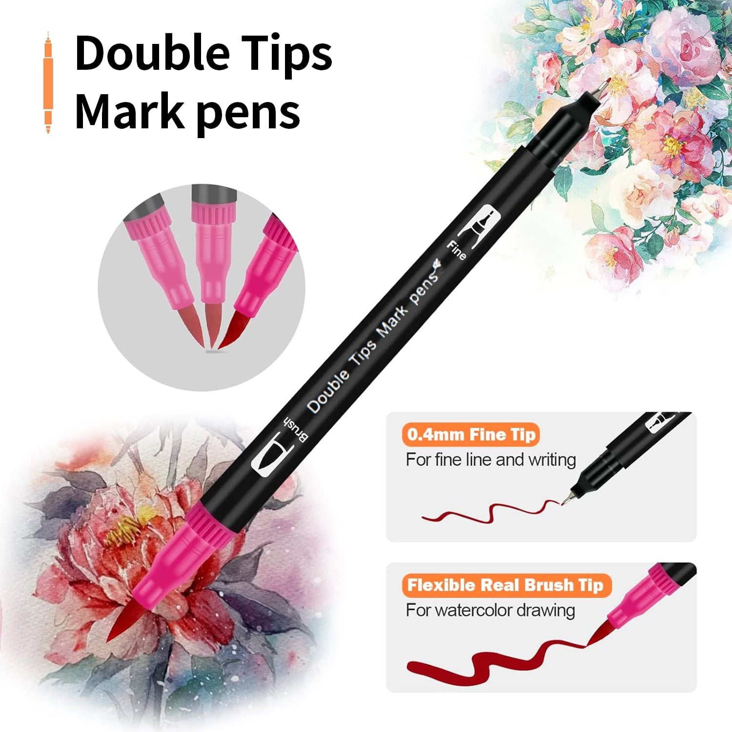 ASOVNXF Dual Coloring Markers Brush Pens, 80 Fine Point Art Markers,Coloring Markers for Adults Coloring Books No Bleeding, for Adult Book Cards Drawing Craft Kit Teacher Office Supplies