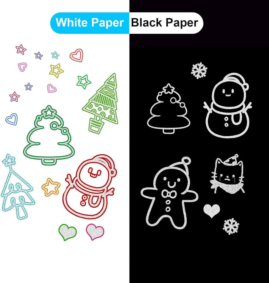 24 Colors Double Line Outline Markers ，SFBOSF Super Squiggles Glitter Markers Self Outline Metallic Markers, Doodle Shimmer Markers