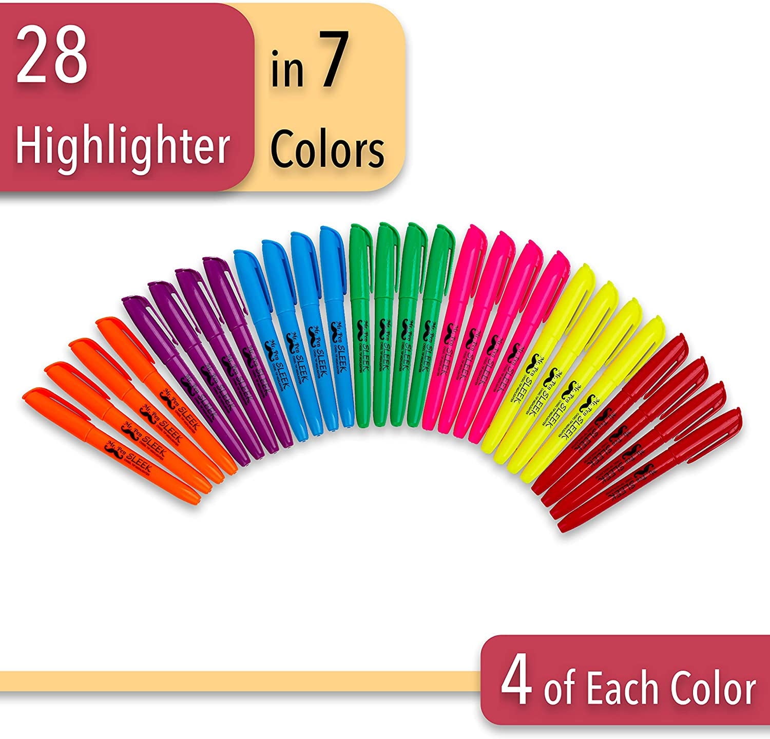Mr. Pen- Highlighters, Highlighters Assorted Colors, Pack of 28, Highlighters Bulk, Highlighter