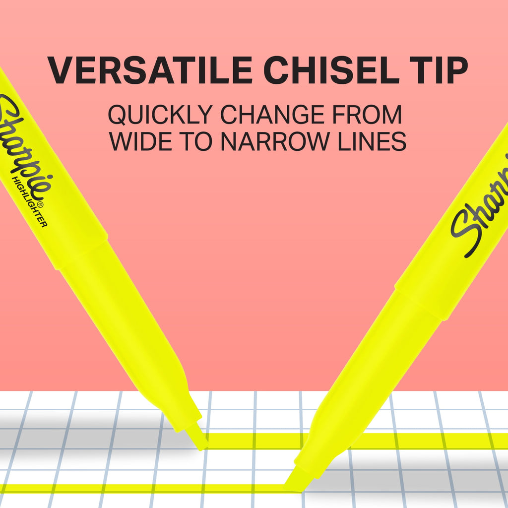 Sharpie Pocket Highlighters, Assorted, Chisel Tip, 12 Count