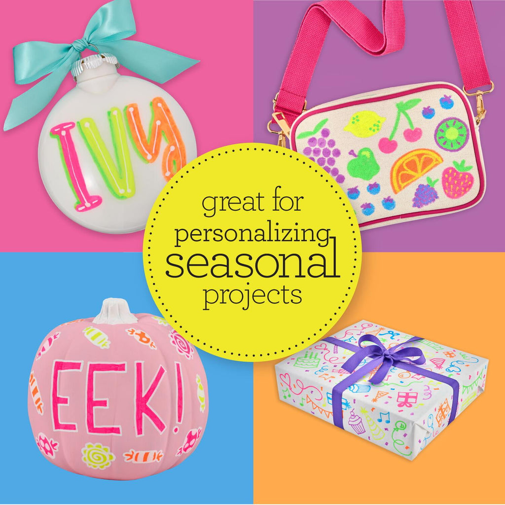 Apple Barrel Multi-Surface Medium Tip Paint Pens Set, Neon, 5 pc