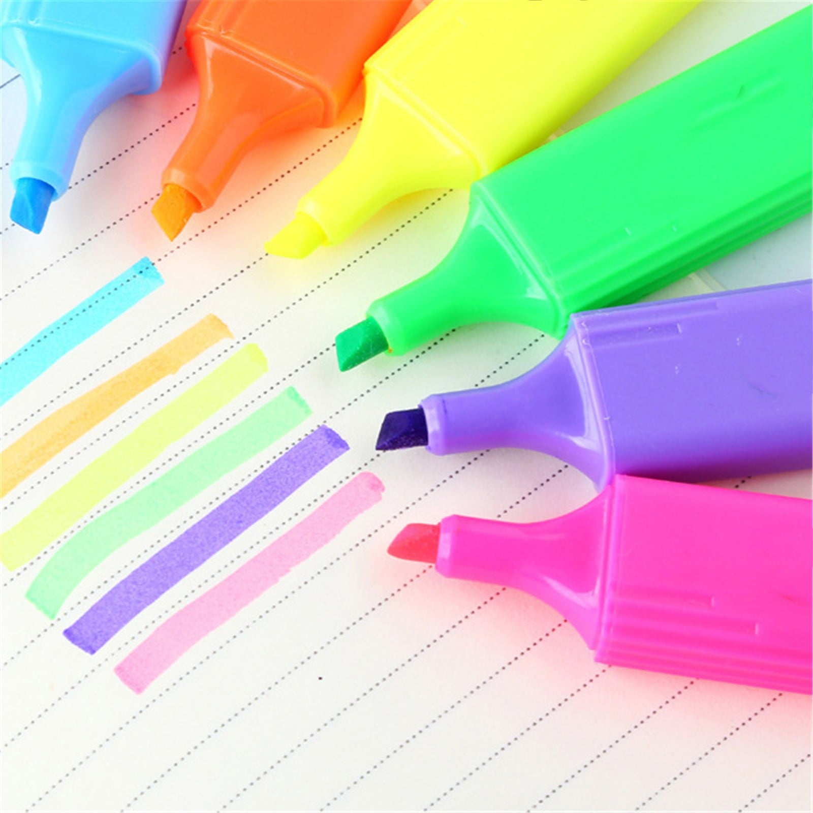 LQXZWJY Highlighter, Pastel Colors Chisel Tip Marker Pen, , Assorted Colors, Water Based, Quick Dry (6 Candy Colors)