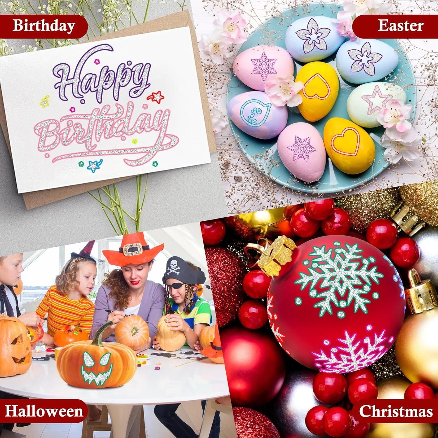 24 Colors Double Line Outline Markers ，SFBOSF Super Squiggles Glitter Markers Self Outline Metallic Markers, Doodle Shimmer Markers