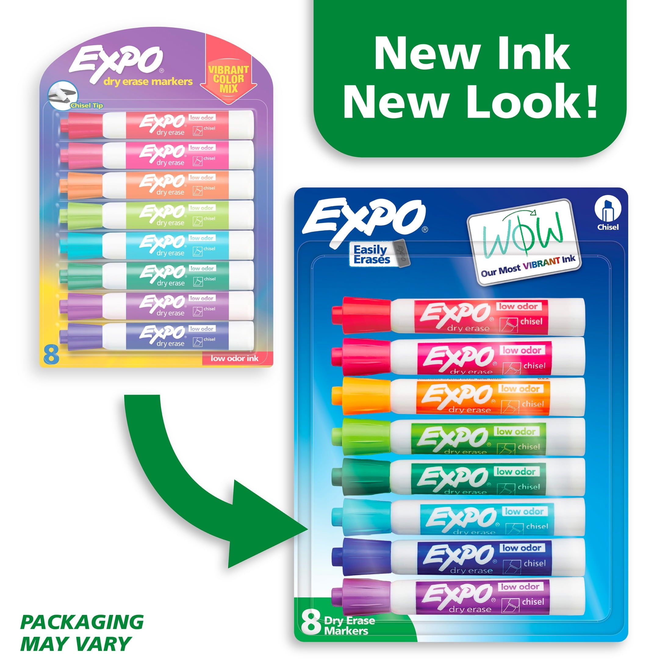 EXPO Dry Erase Markers, Chisel Tip, Assorted Colors, 8 Count