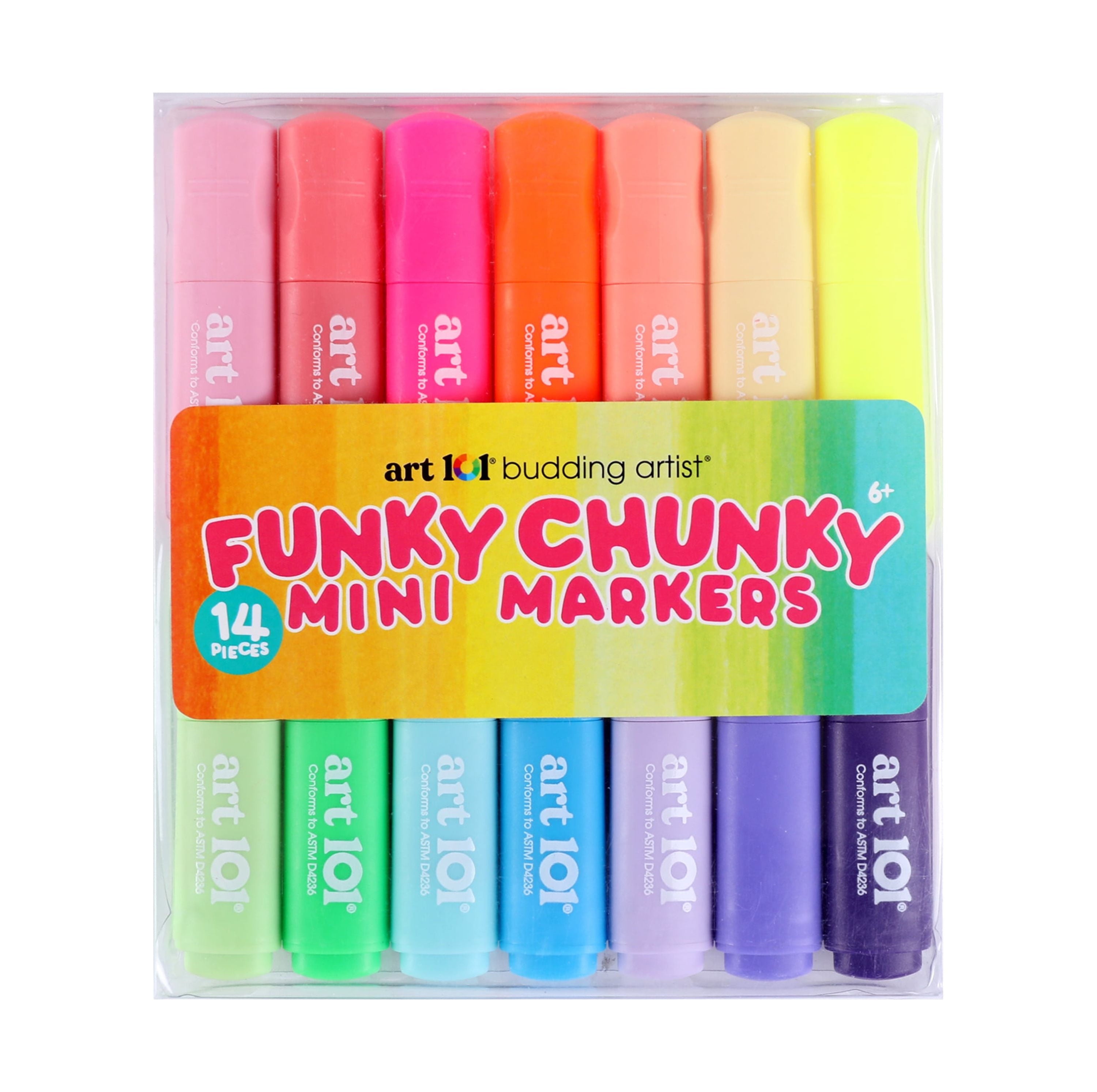 Art 101 Creative Tools Funky Chunky Mini Markers, Coloring Set for Children to Adults