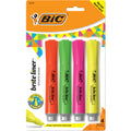 BIC Brite Liner Highlighter, Chisel Point, Assorted Colors, 4 Count
