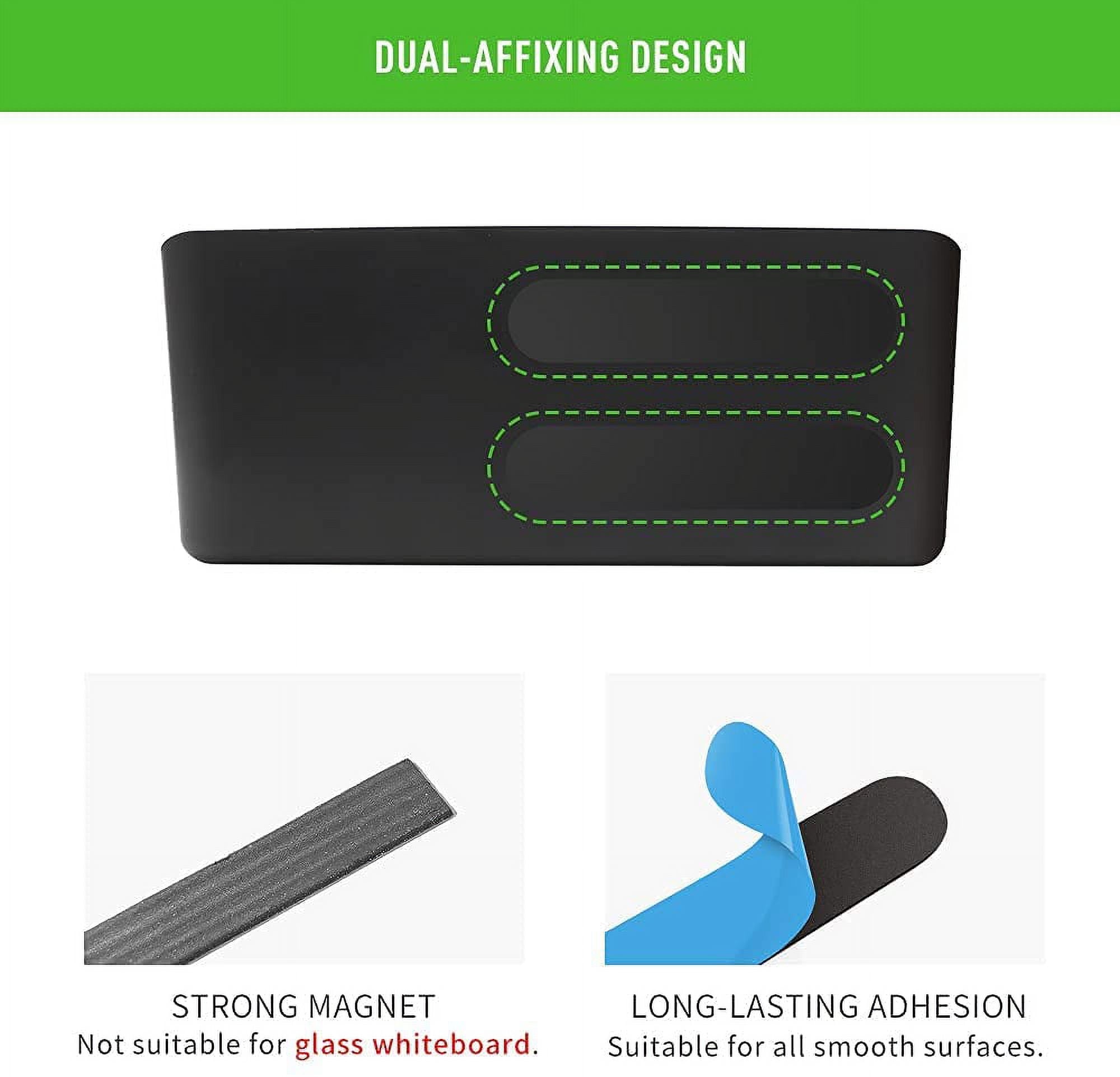 loukin Magnetic and Adhesive Marker Holder, Dry Erase Accessory Tray, Magnetic Storage Organizer for Whiteboard, Glass or Refrigerators (Black)