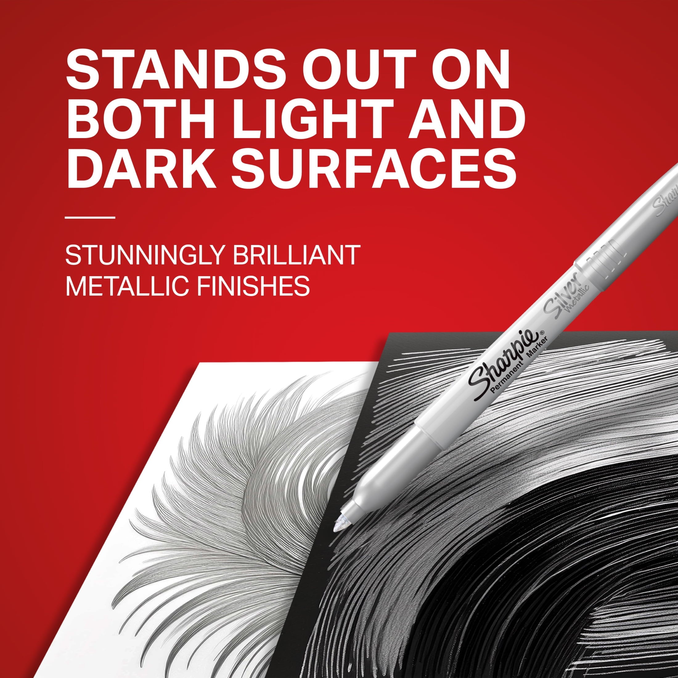 Sharpie Metallic Permanent Markers, Fine Point, Assorted Metallic, 3 Count