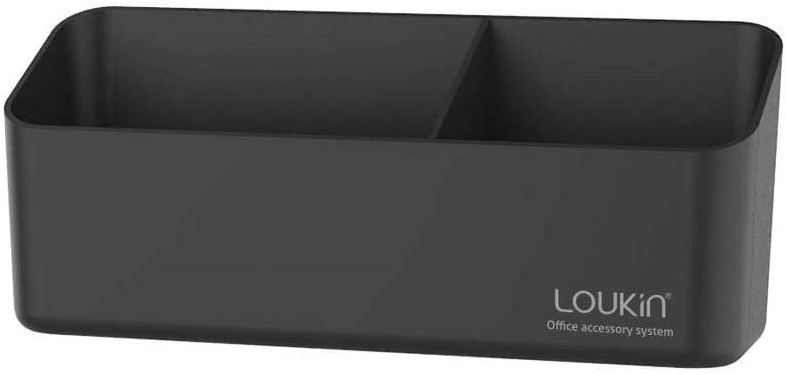 loukin Magnetic and Adhesive Marker Holder, Dry Erase Accessory Tray, Magnetic Storage Organizer for Whiteboard, Glass or Refrigerators (Black)